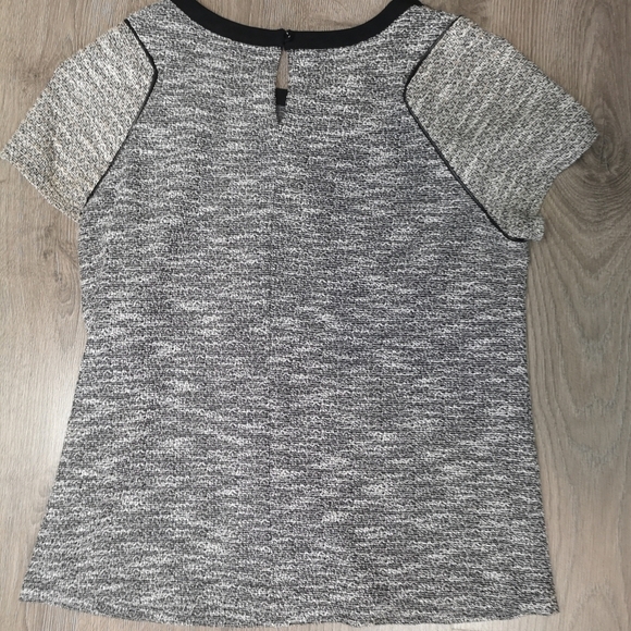 00S contemporary Ella Moss 2 tone tweed cap sleeve knitwear top - Picture 3 of 4